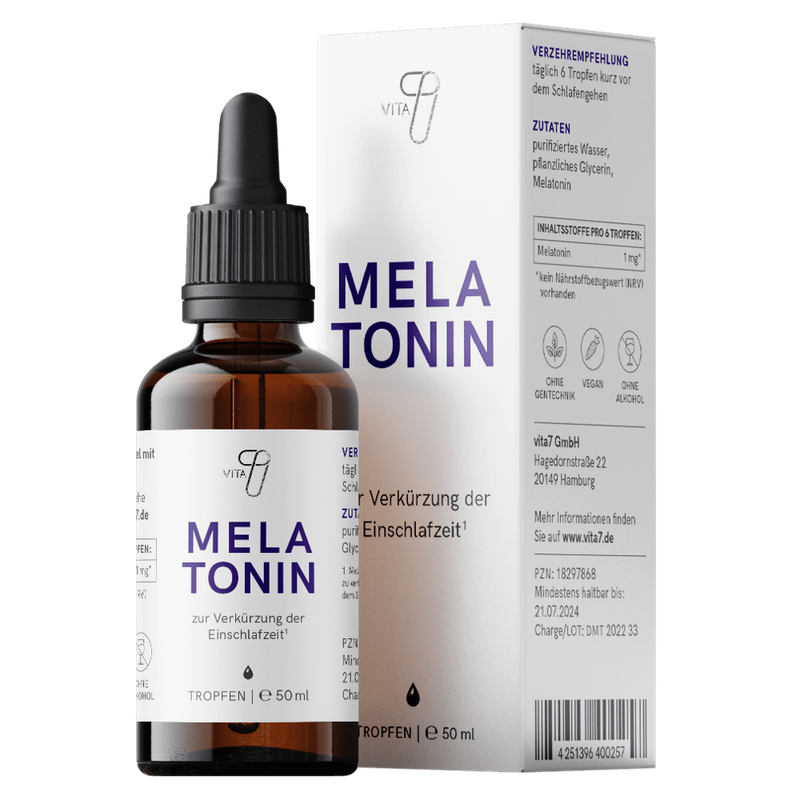 vita7 Melatonin Tropfen, 50 ml, ohne Alkohol - Produktbild