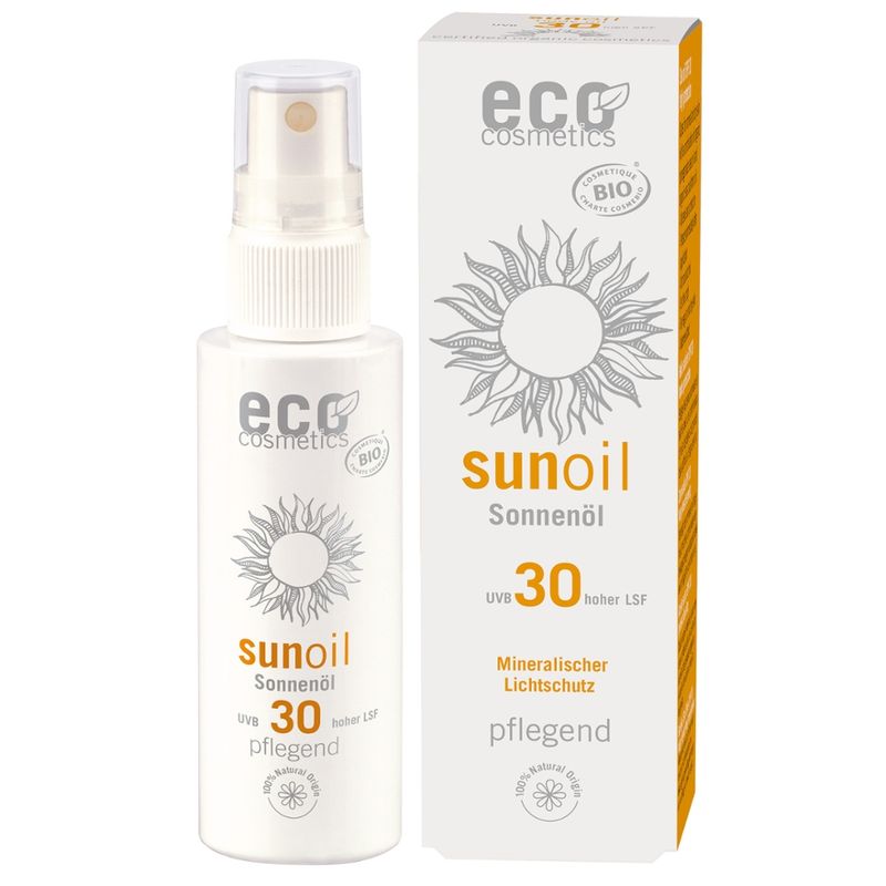 eco cosmetics Sonnenöl transparent LSF 30 mit Granatapfel und Sanddorn - Produktbild