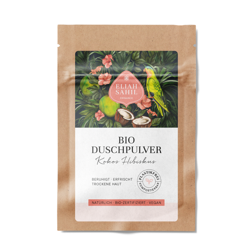 Eliah Sahil Bio Duschpulver Kokos Hibiskus Travel Size 10g - Produktbild