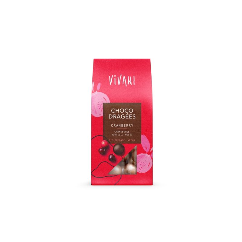 Vivani Choco Dragées Cranberry - Produktbild
