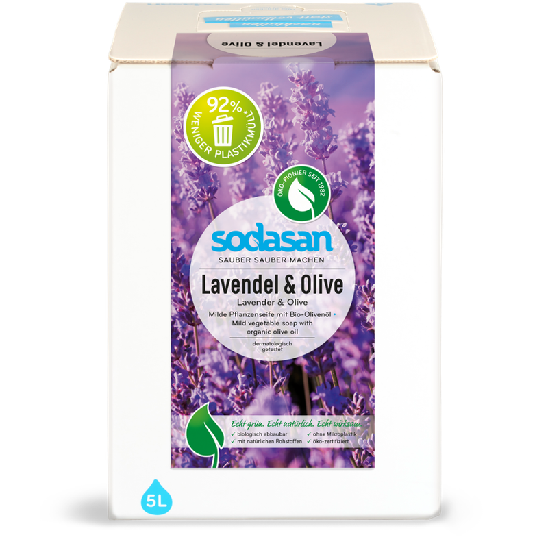 sodasan Liquid Soap Lavender & Olive 5l BiB - Produktbild