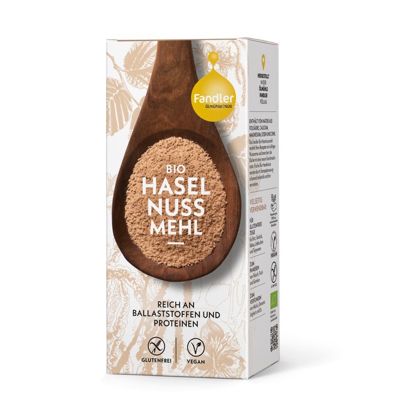 Ölmühle Fandler Fandler Bio-Haselnussmehl teilentölt, 400 g - Produktbild