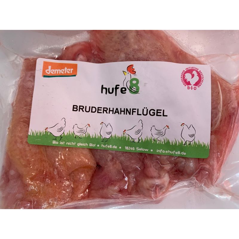 hufe8 hufe8 demeter -  Junghahnflügel TK  2 Stück -ca. 200g - Produktbild