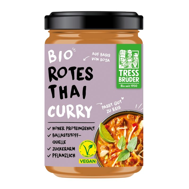 Tress Brüder veganes Bio Rotes Thai Curry auf Basis von Soja - Produktbild