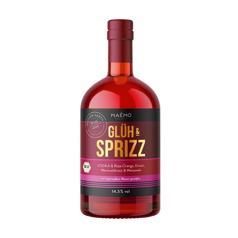 MAEMO organics BIO Glüh & Sprizz  0,7l Flasche  in der Mischung 1:1 mit heißem Wasser - Produktbild