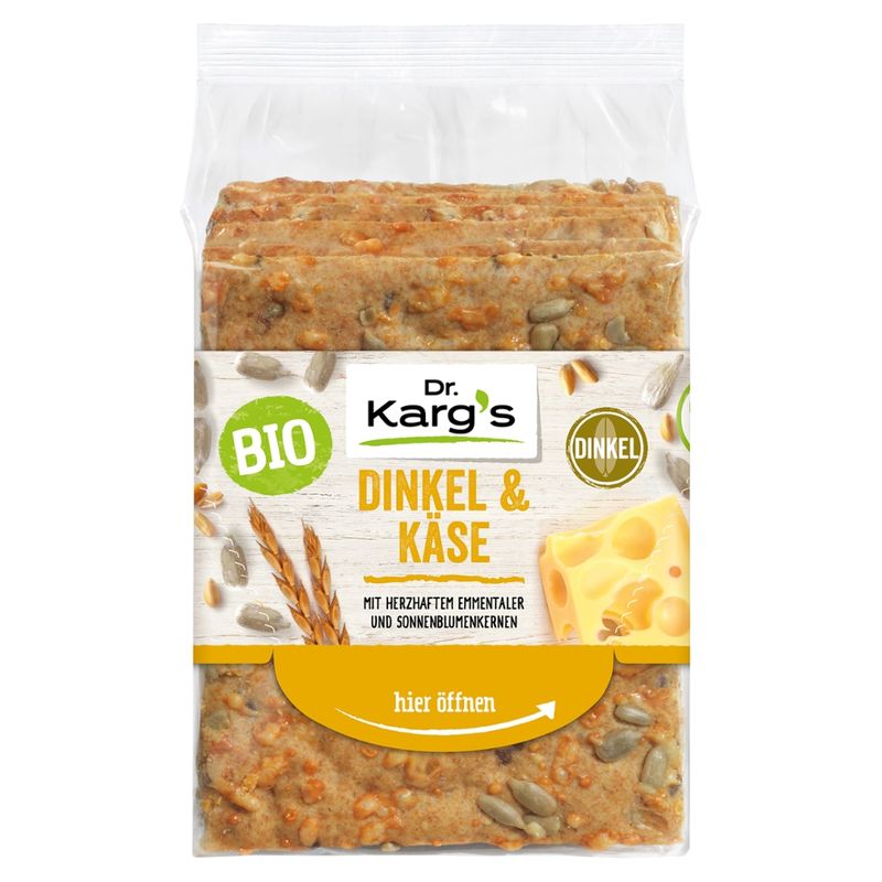 Dr. Karg´s Genuss mit Biss Bio Vollkorn-Knäckebrot Dinkel & Käse - Produktbild