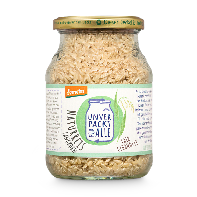 Unverpackt für alle Naturreis Langkornkorn, Demeter, MMP-gr, 420g - Produktbild