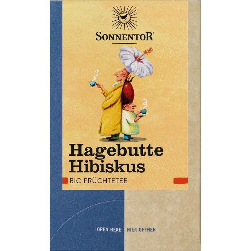 Sonnentor Hagebutte-Hibiskus Tee, Doppelkammerbeutel - Produktbild