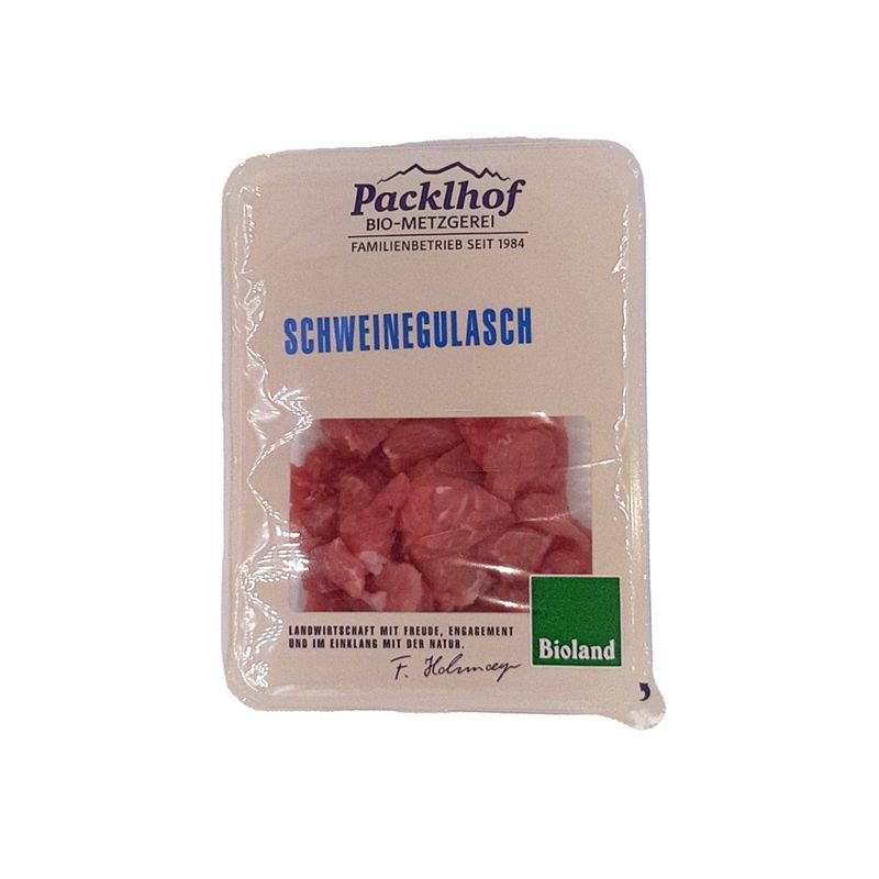 Packlhof Schweinegulasch 300g Skin/SB - Produktbild