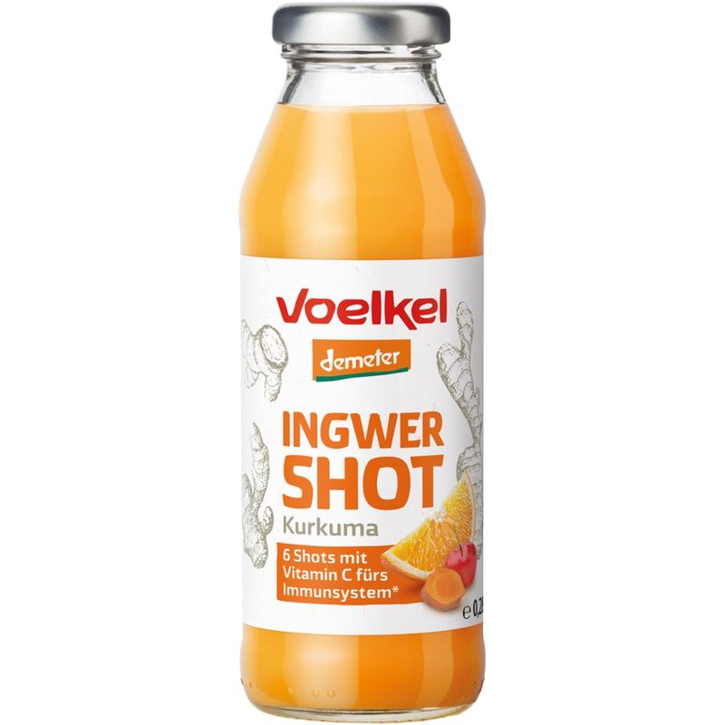 Voelkel Shot Ingwer & Kurkuma mit Orangensaft und viel Vitamin C aus Acerola - Produktbild
