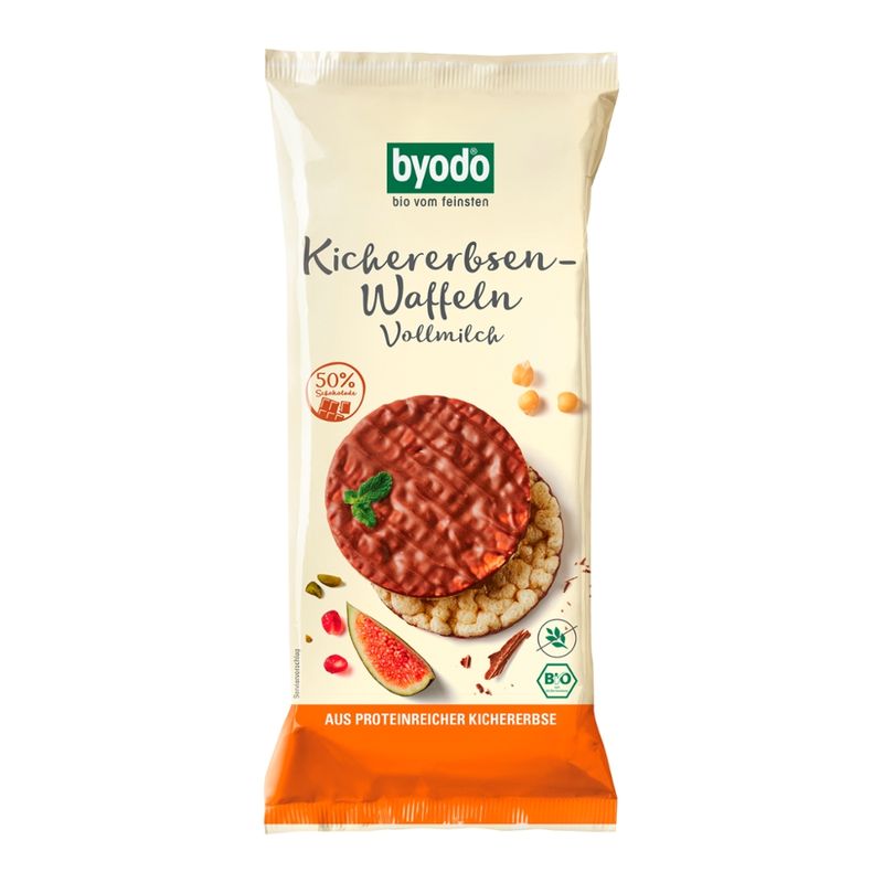 Byodo Byodo Kichererbsen-Waffeln Vollmilch, aus proteinreicher Kichererbse, 65 g - Produktbild