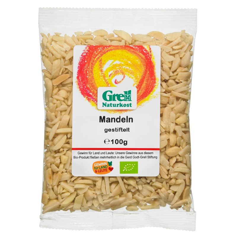 Grell Naturkost Mandeln, blanchiert, gestiftelt - Produktbild