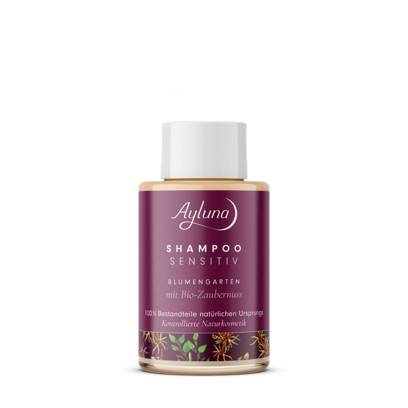 Ayluna Shampoo Sensitiv Blumengarten mit Bio-Zaubernuss - Produktbild