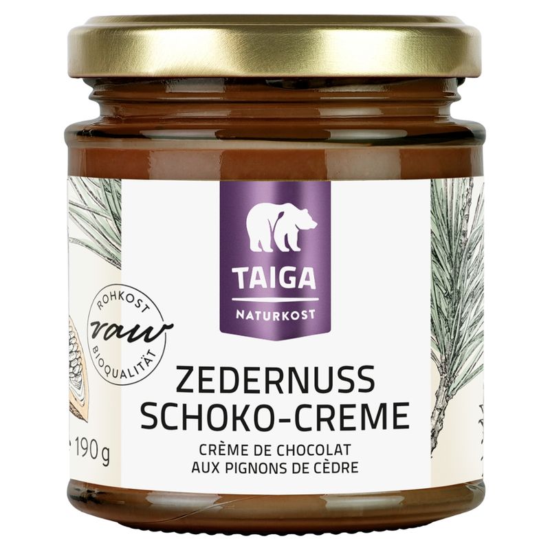 TAIGA NATURKOST Zedernuss-Schoko-Creme, bio, Rohkost-Qualität - Produktbild