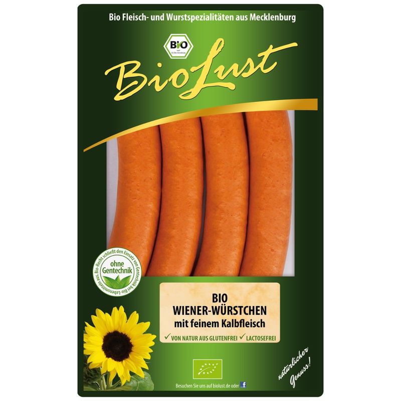 Biolust Bio Wiener Würstchen mit feinem Kalbfleisch - Produktbild