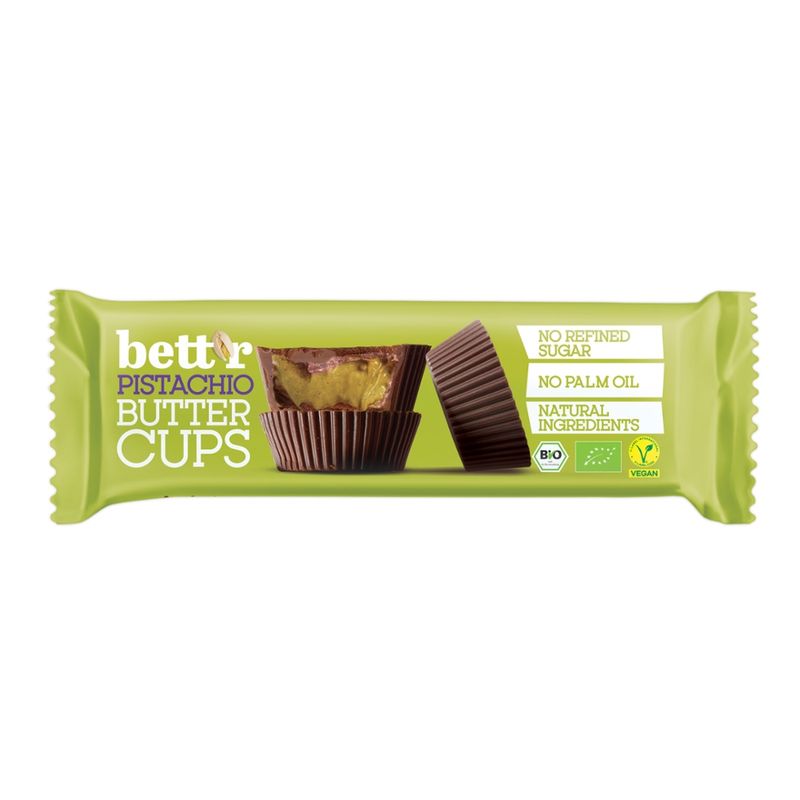 Bett'r Pistachio Cream Nut Butter Cups, 3x13g, Bio, Bett’r - Produktbild