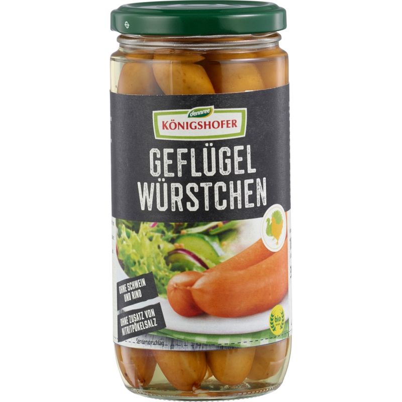 Königshofer Geflügelwürstchen, mild geräuchert, ohne Zusatz von Nitritpökelsalz - Produktbild