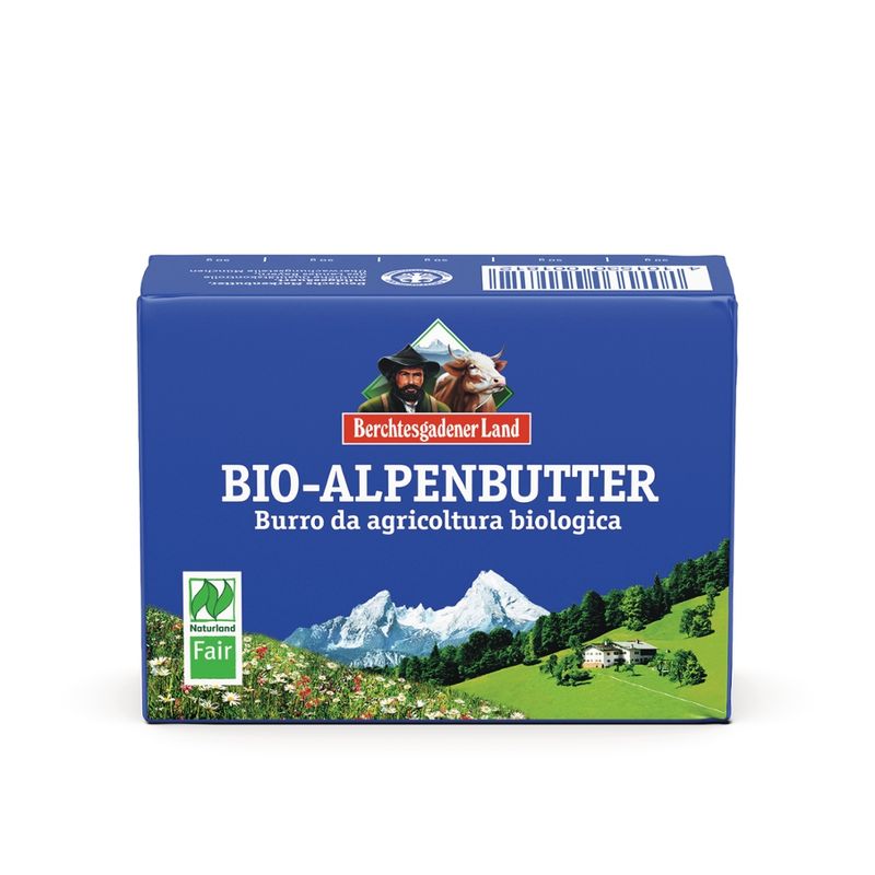 Berchtesgadener Land Bio Bio-Alpenbutter mildgesäuert 82% Fett NL-Fair - Produktbild