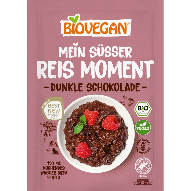 Biovegan Mein süßer Reismoment, Dunkle Schokolade, BIO, 60g - Produktbild