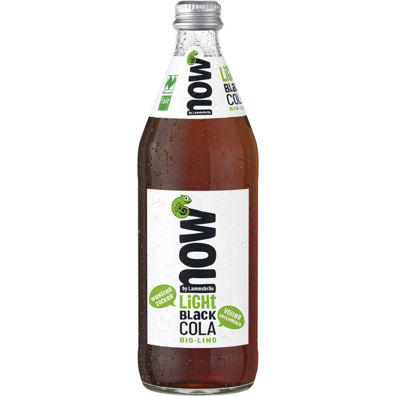 now now light Black Cola 0,5l (Bio, zuckerreduziert) - Produktbild