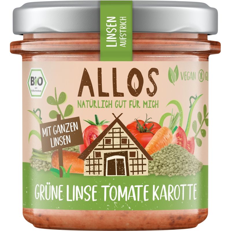 Allos Linsen Aufstrich Grüne Linse Tomate Karotte - Produktbild