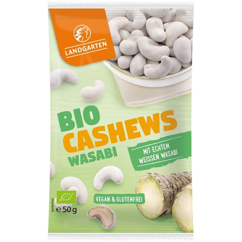 Landgarten Bio Cashews Wasabi 50g - Produktbild