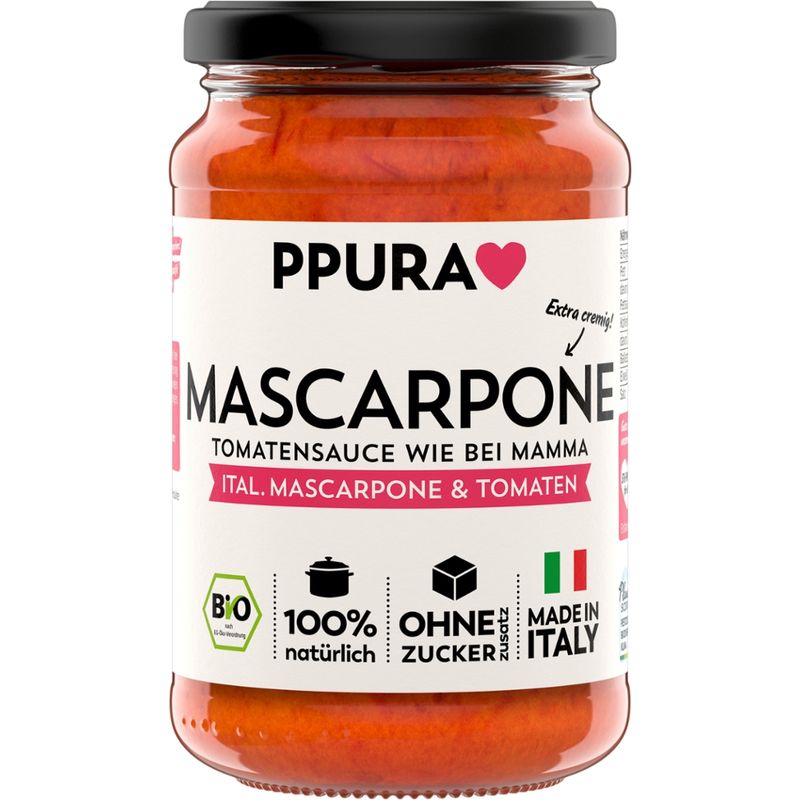 PPURA BIO Sugo Mascarpone - mit italienischer Mascarpone und Tomaten - Produktbild