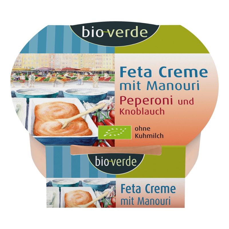 bio-verde Feta-Creme mit Knoblauch & Peperoni 125 g - Produktbild