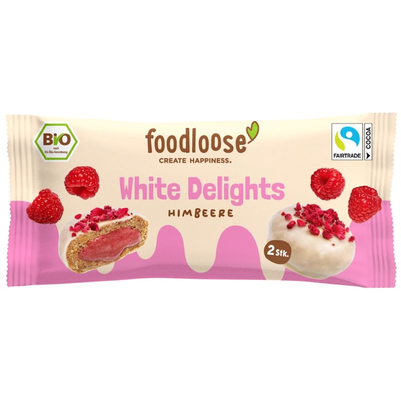 foodloose foodloose Bio-White Delights Himbeere 2x 20 g - Produktbild