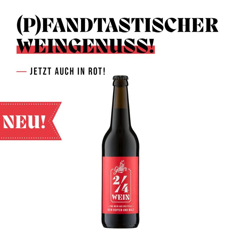 Weingut Galler - Ihr Bioweingut Galler 2/4 Piwi Rotwein QbA trocken, vegan, in der Mehrweg-Pfandflasche für alle gängigen Glas- Pfandautomaten deutschlandweit, moderater Weingenuss, optimal für Singlehaushalte, perfekt für den Picknick-Korb und Outdoor-Events - Produktbild