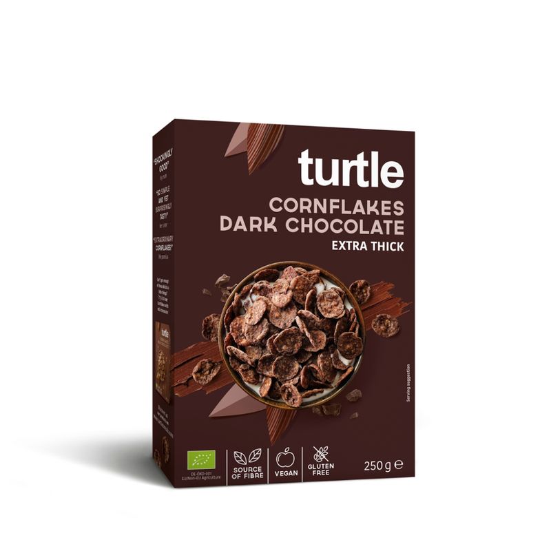 Turtle - Better Breakfast Chocolate Cornflakes - Dark BIO + Gluten Free - Produktbild