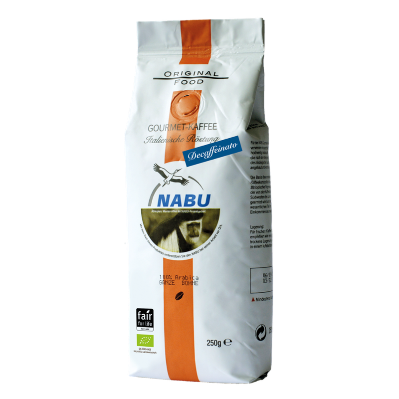 NABU Gourmet-Kaffee NABU Gourmet-Kaffee, Decaffeinato, ganze Bohne, 250g - Produktbild