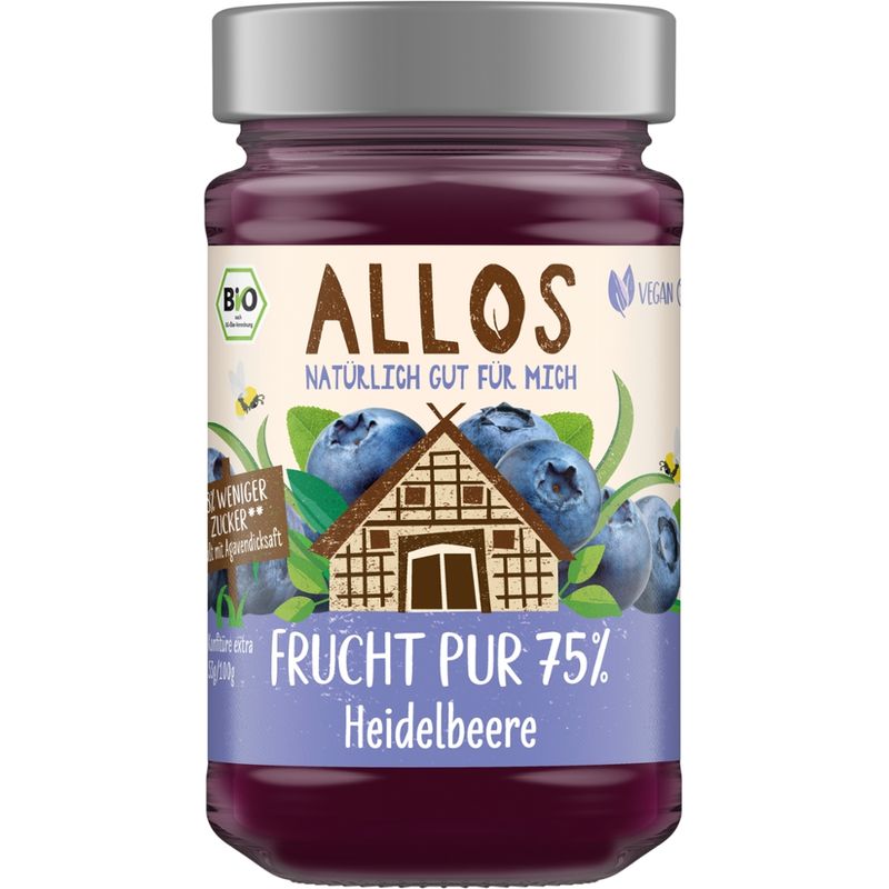 Allos Frucht Pur 75% Heidelbeere - Produktbild