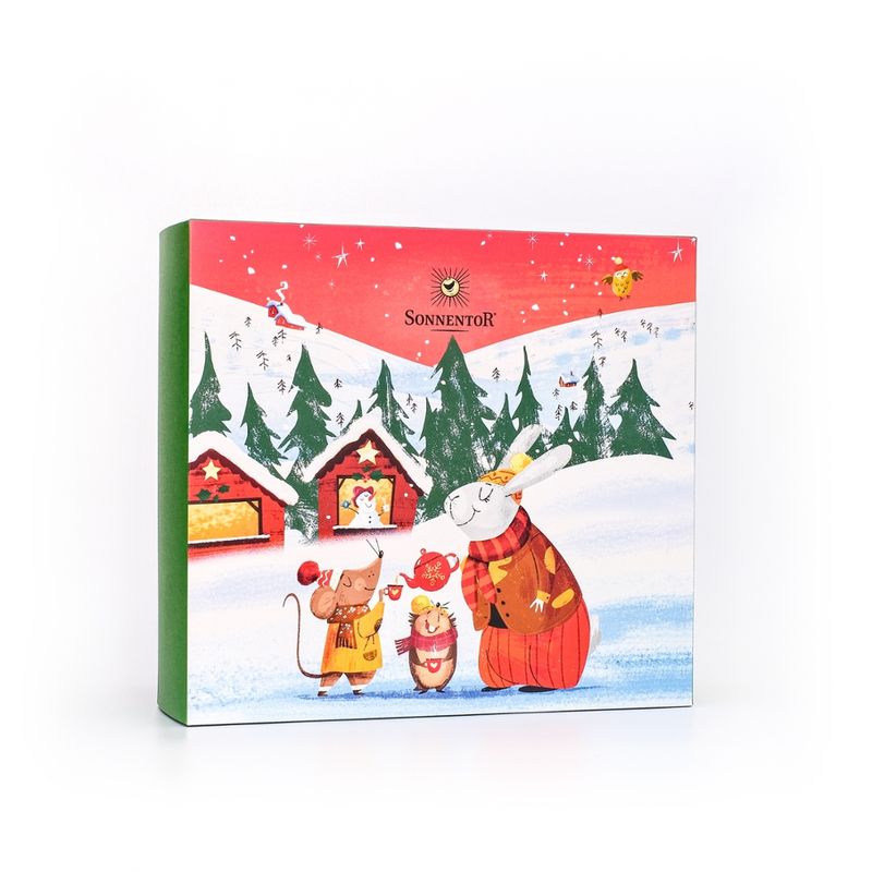 Sonnentor Geschenkkarton leer Weihnachten, M 31,5x28,5x9 cm - Produktbild