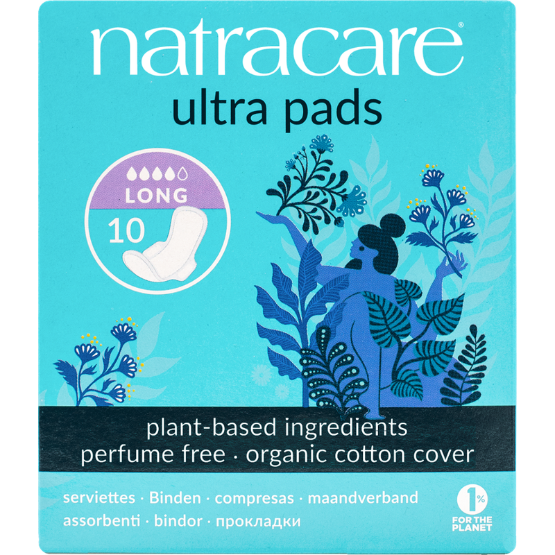 Natracare Binde Ultra Long mit Flügeln 10 St - Produktbild