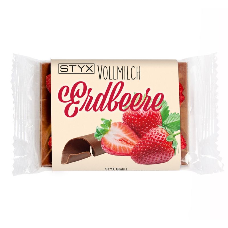 Styx Naturcosmetic Bio Vollmilchschokolade mit Erdbeeren 50g - Produktbild