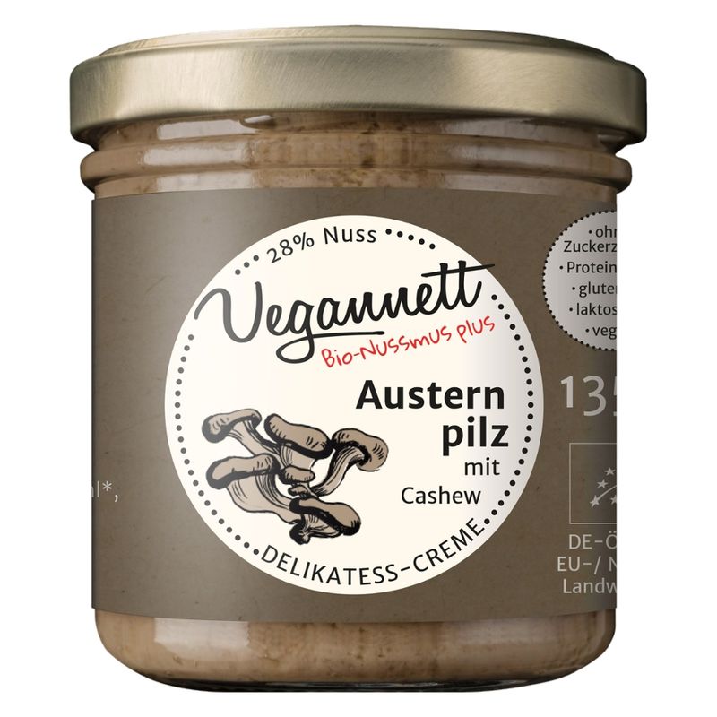 Vegannett Austernpilz Aufstrich mit Cashewnussmus - Produktbild