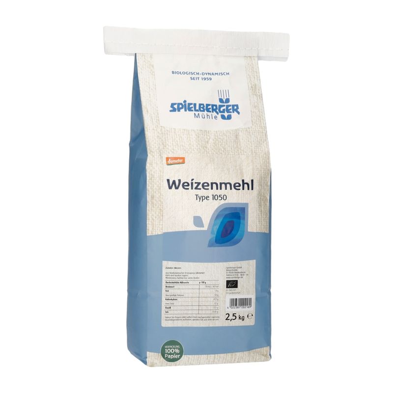 Spielberger Mühle Weizenmehl Type 1050, demeter – für Familien & Vorrat - Produktbild