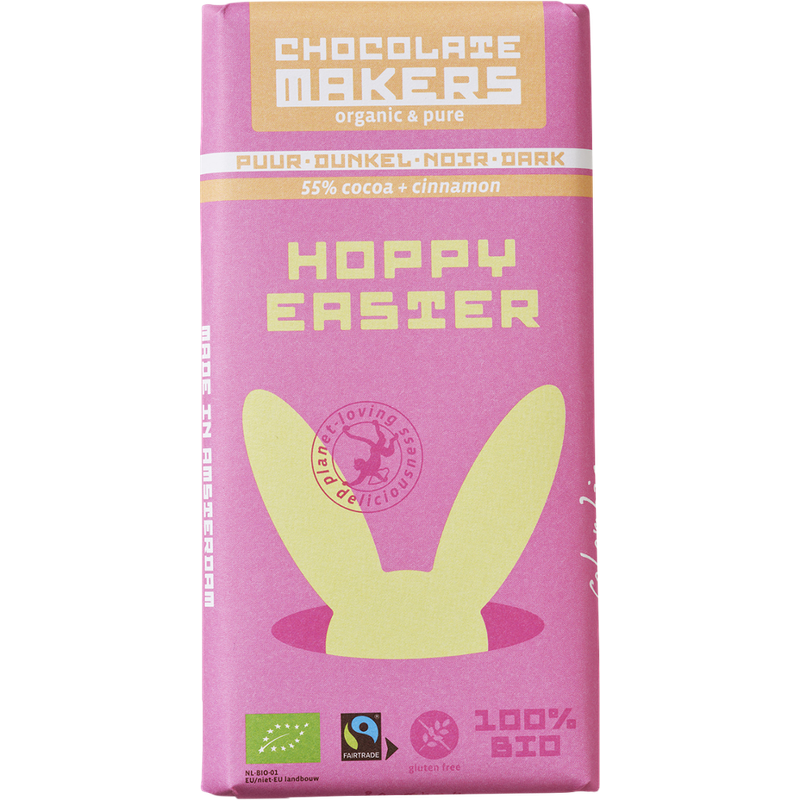 Chocolatemakers Chocolatemakers Hoppy Easter Vollmilch Schokolade mit 55% Kakaoanteil und Zimt aus Kolumbien - Produktbild