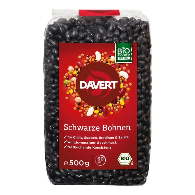 Davert Schwarze Bohnen 500g - Produktbild