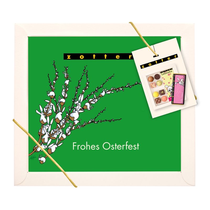 Zotter Schokolade Biofekt-Set "Frohes Osterfest" 8 + 2 - Produktbild