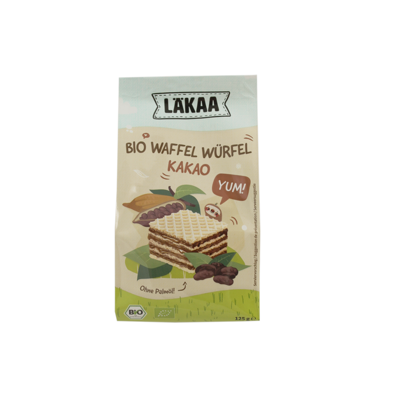 Läkaa Bio-Waffel Würfel mit Kakaocreme-Füllung - Produktbild