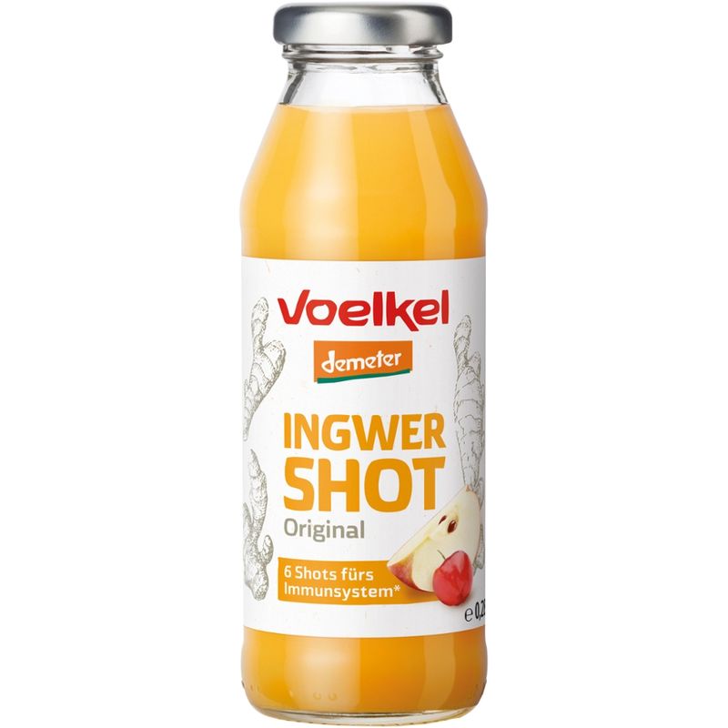Voelkel Shot Ingwer mit Apfelsaft und viel Vitamin C aus Acerola - Produktbild