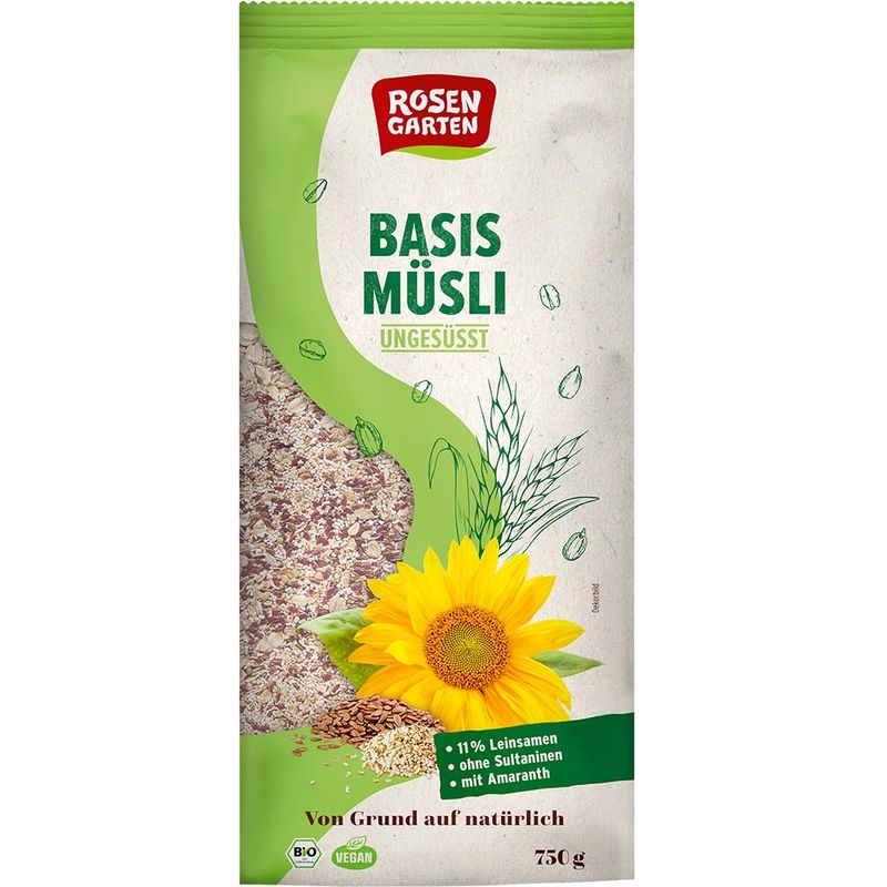 Rosengarten Basis-Müsli ungesüßt - Produktbild