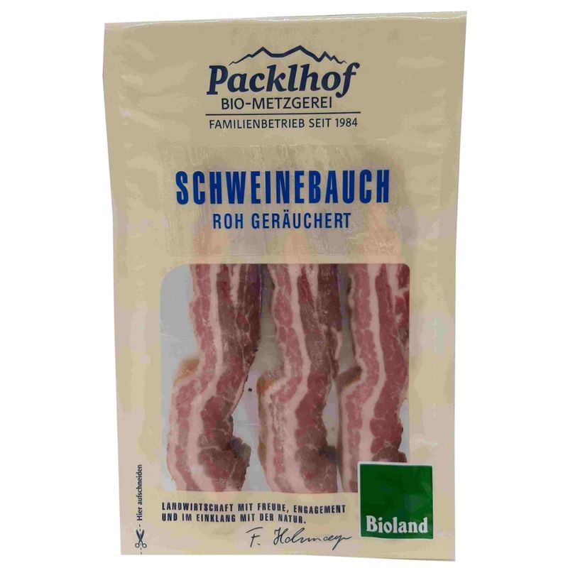 Packlhof Schweinebauch roh, geräuchert 3 Scheiben ca. Gewicht GS/VAC/SB - Produktbild