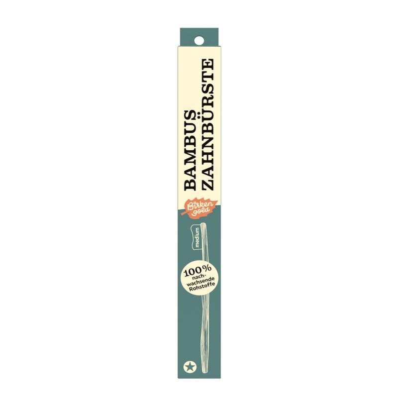 Birkengold Birkengold®  100% nachhaltige Bambuszahnbürste mit Rizinusölborsten Erwachsene - Produktbild