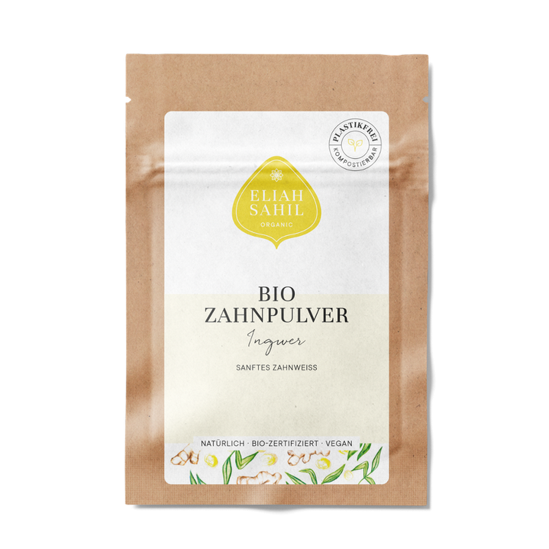 Eliah Sahil Bio Zahnpulver Sanftes Zahnweiß Ingwer Travel Size 5g - Produktbild