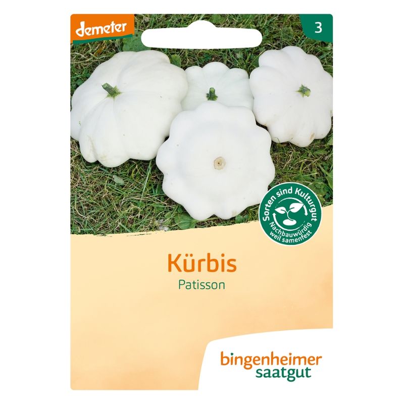 Bingenheimer Saatgut Patisson - Custard White - Kürbis (Saatgut) - Produktbild