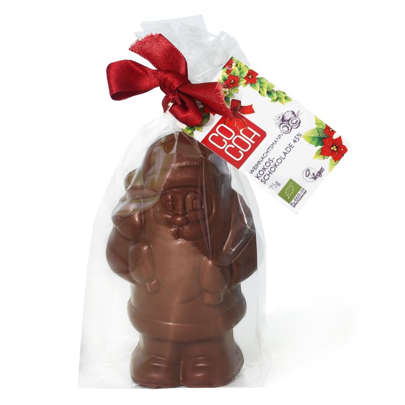 Cocoa Cocoa Weihnachtsmann in roher und veganer Kokosschokolade 45% - Produktbild