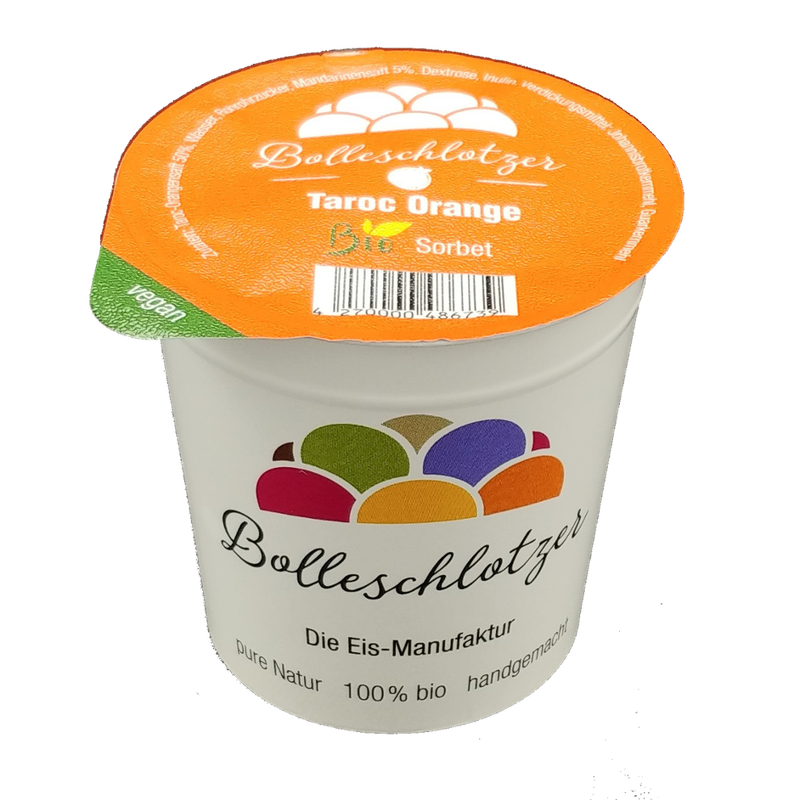 Bolleschlotzer Taroc Orange Sorbet Bio-Eis 140 ml Becher - Produktbild